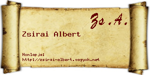 Zsirai Albert névjegykártya