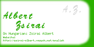 albert zsirai business card